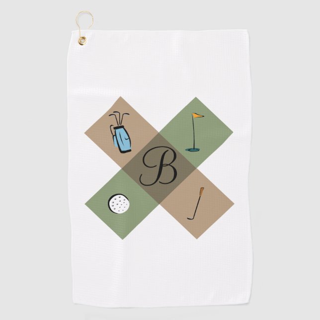 Personalized Golfing Logo Golf Towel (Front)