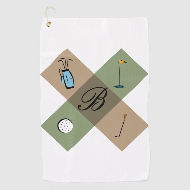 Personalized Golfing Logo Golf Towel (Front)