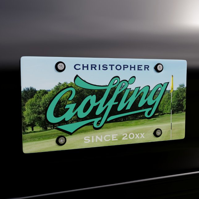 Personalized Golfing Since Golf Cart License Plate (Creator Uploaded)