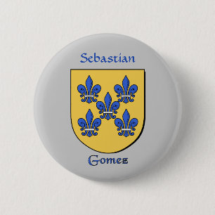Personalized Gomez Historical Shield Pinback Button
