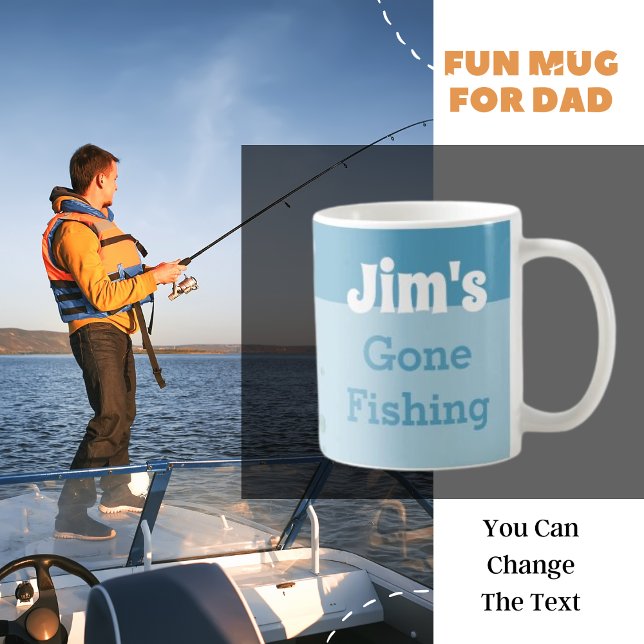 Personalized Gone Fishing | Name Coffee Mug (Creator Uploaded)