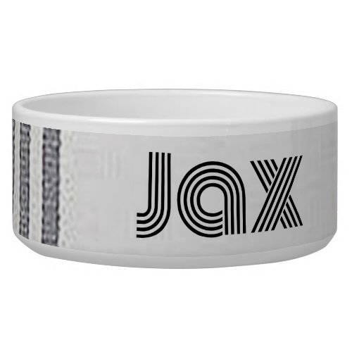 Personalized Good Looking Gray Stripe Dog Bowl