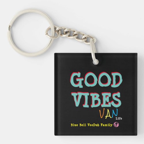 Personalized Good Vibes Van Life Camper Van Keychain