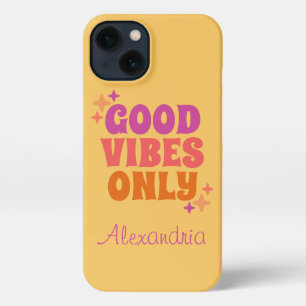 Personalized Good Vibes Yellow iPhone 13 Case