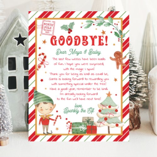 Personalized Goodbye Elf Letter