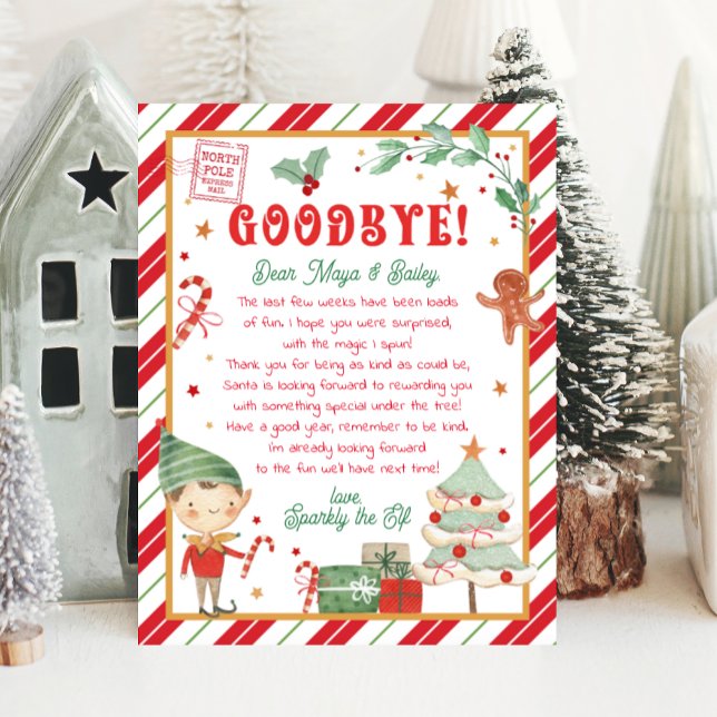 Personalized Goodbye Elf Letter Christmas (Goodbye elf letter is a perfect way to add magic to Christmas. Saying goodbye to your Christmas elf.)