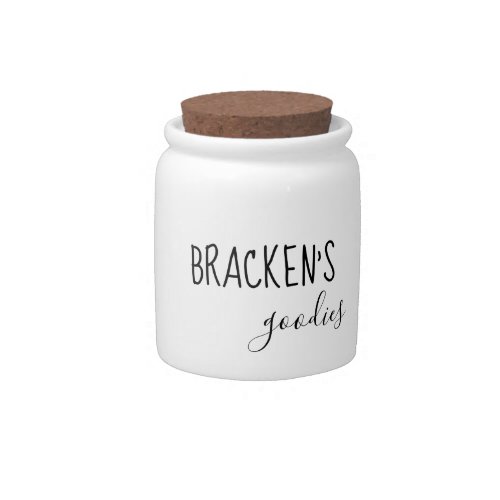 Personalized Goodies Dog Treats  Farmhouse Script Candy Jar