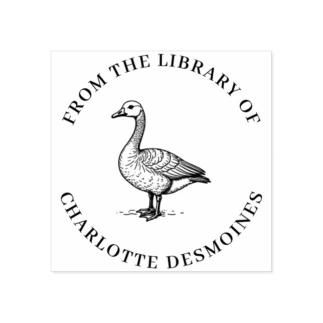 Personalized Goose Book Stamp Custom Ex Libris (Imprint)
