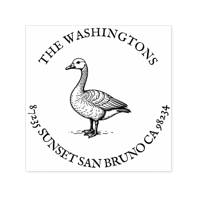Personalized Goose Return Address Stamp Name (Design)