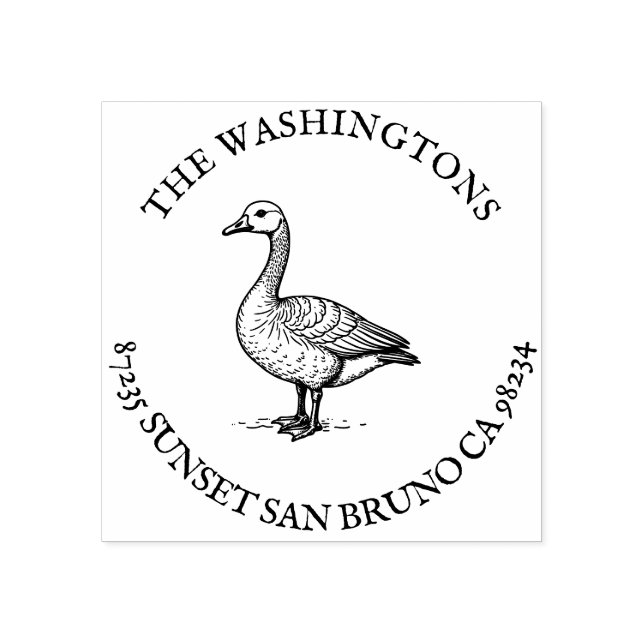 Personalized Goose Return Address Stamp Name (Imprint)