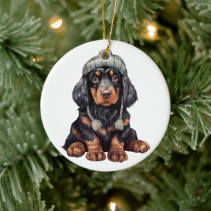 Personalized Gordon Setter Dog Ceramic Ornament