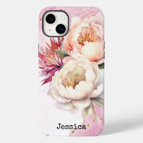 Personalized Gorgeious Watercolour Flower Print  Case_Mate iPhone 14 Plus Case