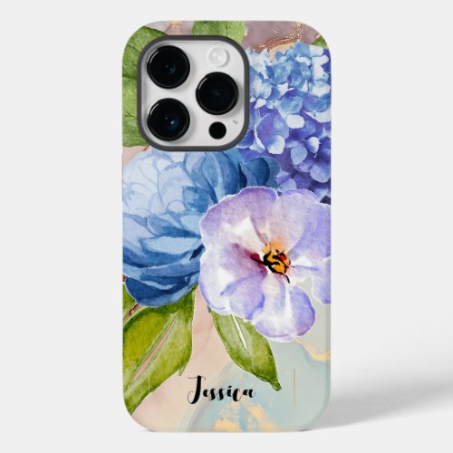Personalized Gorgeious Watercolour Flower Print  Case_Mate iPhone 14 Pro Case