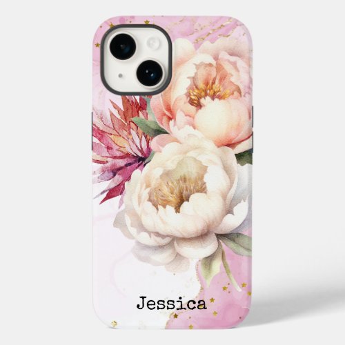 Personalized Gorgeious Watercolour Flower Print  Case_Mate iPhone 14 Case
