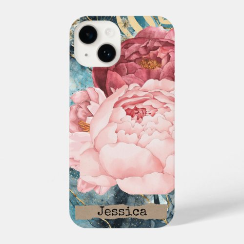 Personalized Gorgeious Watercolour Peony Print  iPhone 14 Case