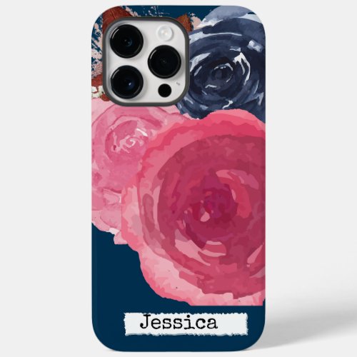 Personalized Gorgeious Watercolour Rose Print  Case_Mate iPhone 14 Pro Max Case
