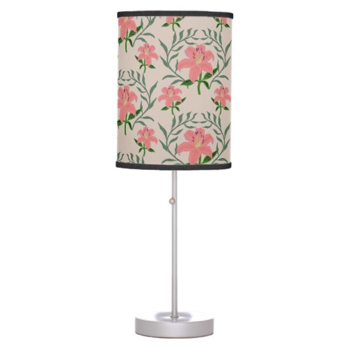 Personalized Gorgeous coral pink lily flower Table Lamp