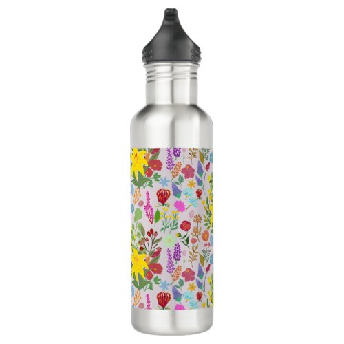 Personalized Gorgeous  lily and wildflower Stainless Steel Water Bottle