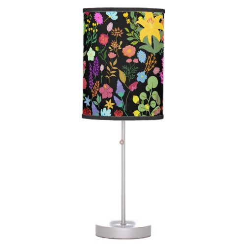Personalized Gorgeous  lily and wildflower Table Lamp