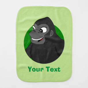 Personalized Gorilla Cartoon Baby Burp Cloth