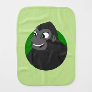 Personalized Gorilla Cartoon Burp Cloth
