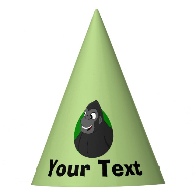 Personalized Gorilla Cartoon Party Hat (Front)