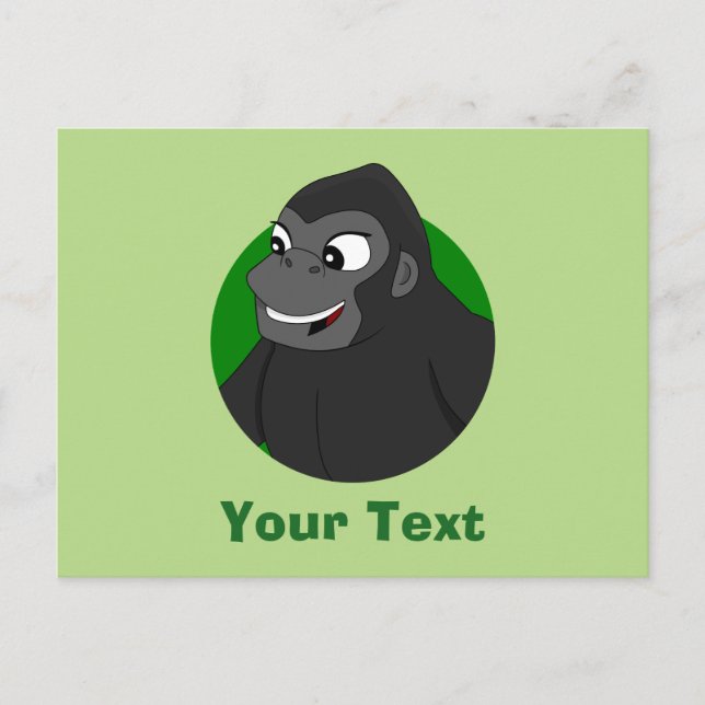 Personalized Gorilla Cartoon Postcard (Front)