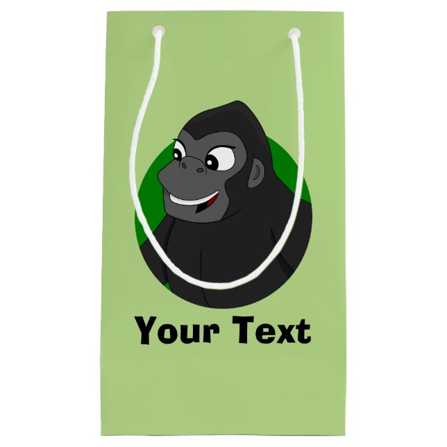 Personalized Gorilla Cartoon Small Gift Bag (Front)