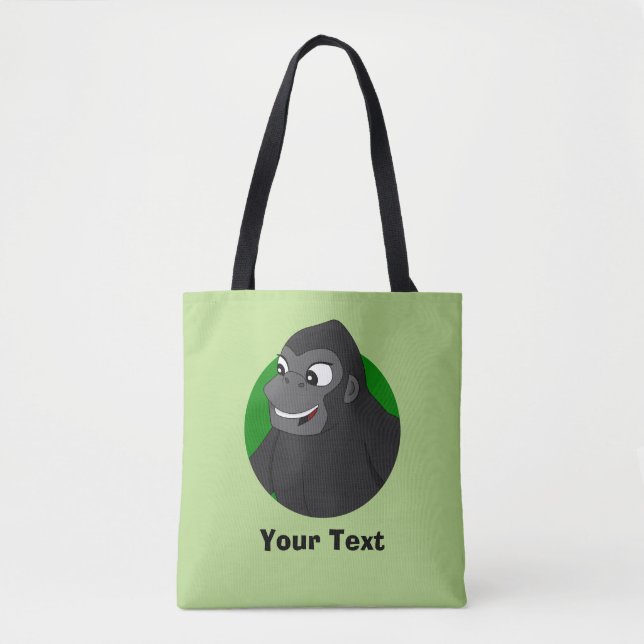 Personalized Gorilla Cartoon Tote Bag (Front)