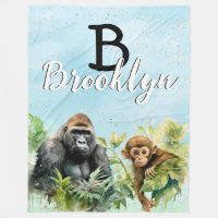 Personalized Gorilla Chimpanzee Jungle Monogram