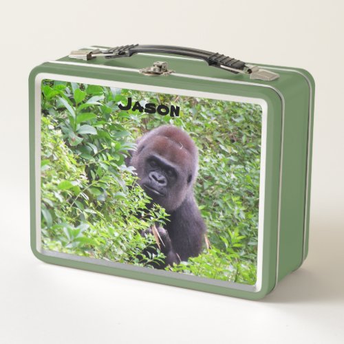 Personalized Gorilla  Metal Lunch Box