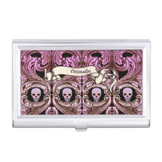Personalized Goth Pink Ornament & Skull 