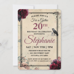Personalized Gothic Birthday Party  Invitation
