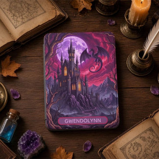 Personalized Gothic Castle Dragon Fantasy Moon Kindle Cover