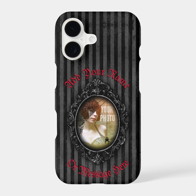 Personalized Gothic Frame With Spider iPhone Case (Back)
