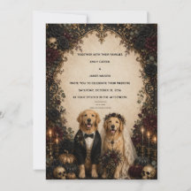 Personalized Gothic Golden Retriever Halloween Wed