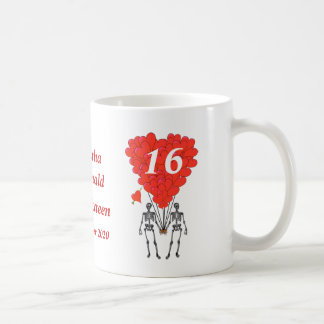 Personalized gothic skeleton Sweet Sixteen Coffee Mug