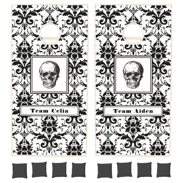 Personalized Gothic Skull Halloween Cornhole Set (Set)