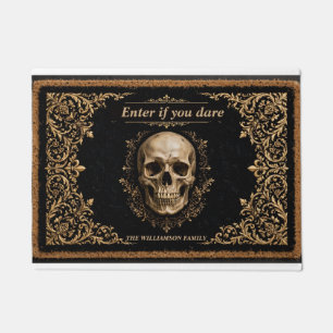 Personalized Gothic Skull Halloween Doormat