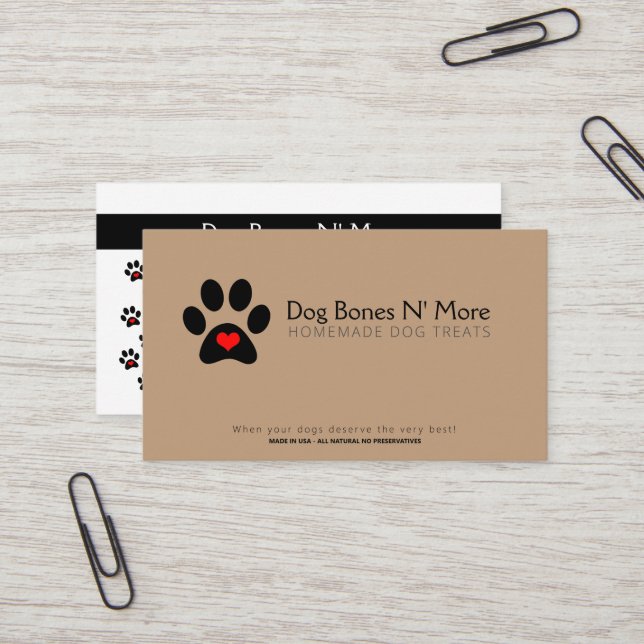 Personalized Gourmet Dog Treats Bakery Busines Business Card (Front/Back In Situ)