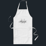 Personalized gourmet kitchen apron for men | women<br><div class="desc">Personalized gourmet kitchen apron for men | women. Elegant name monogram BBQ / baking aprons for him and her. Simple modern design with classy script text and monogrammed initial letter. Basic black and white design. Barbecue cooking aprons available in khaki beige, yellow and plain white. Long or short version. Cute...</div>