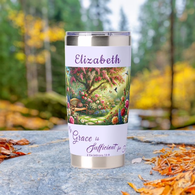 Personalized Grace Scripture Thermal Tumbler (Outdoor (Rotated))