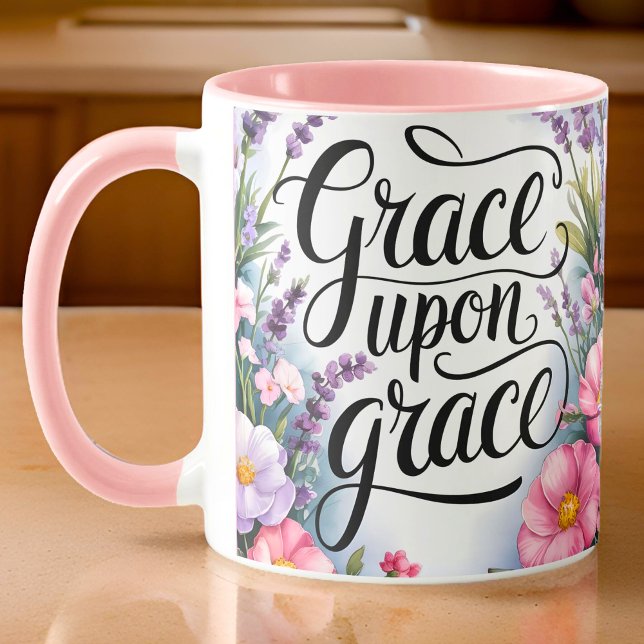 Personalized Grace Upon Grace Christian Women Mug (Creator Uploaded)