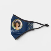 Personalized Grad Photo Classic Blue Graduation Premium Face Mask (Left)