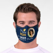 Personalized Grad Photo Classic Blue Graduation Premium Face Mask (Worn)
