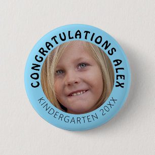 Personalized Grad Photo Kindergarten  Button