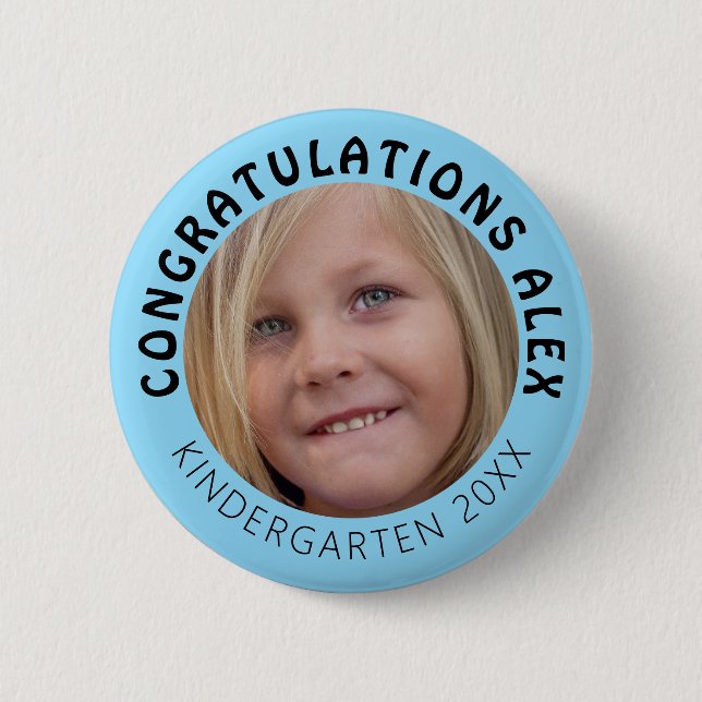 Personalized Grad Photo Kindergarten  Button (Front)
