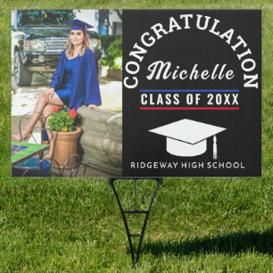 Personalized Grad Sign - Photo & Name Display