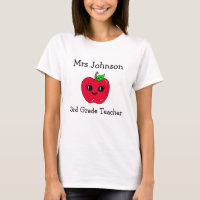 Personalized Grade and Teacher's Name Cute Apple