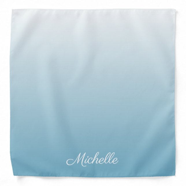 Personalized gradient ombre angel blue bandana (Front)